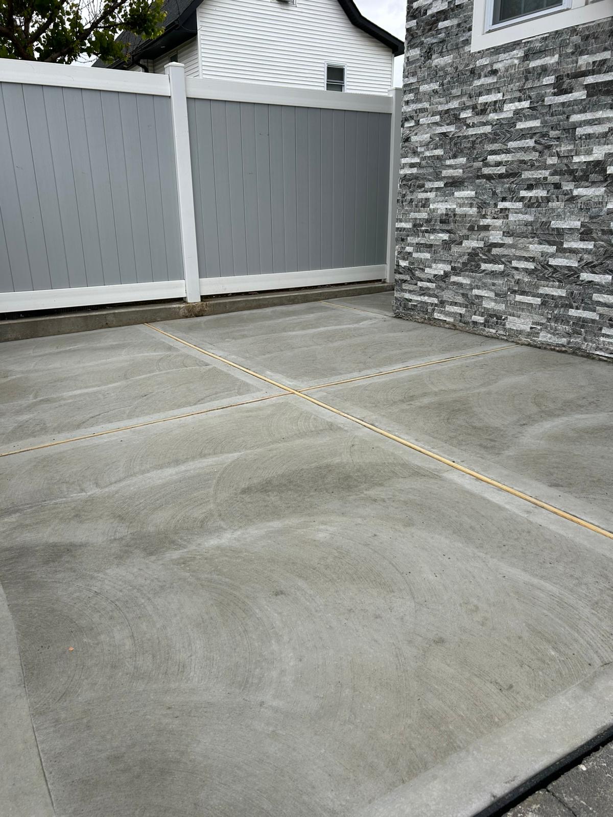 Concrete patio installation