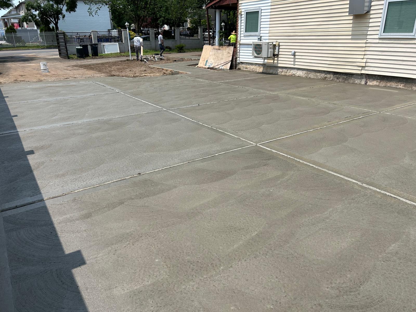 Concrete driveway installation