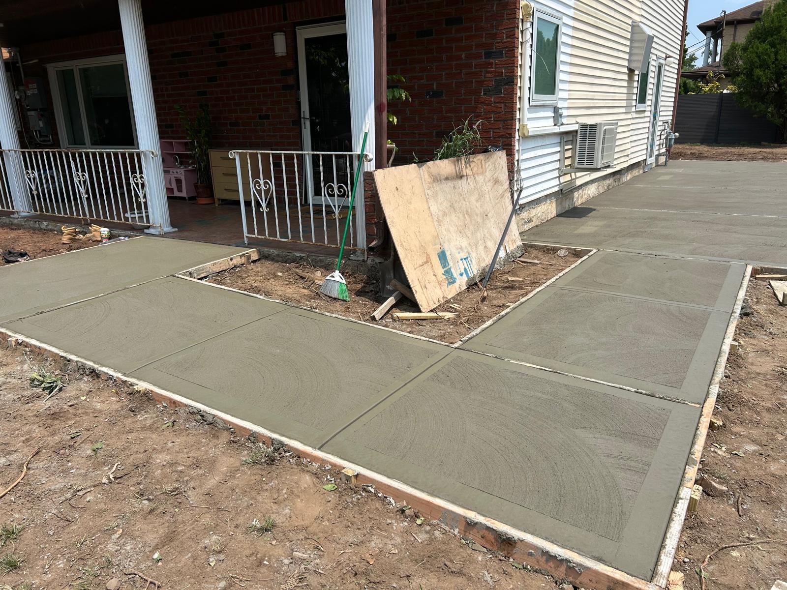 Concrete patio and walkway